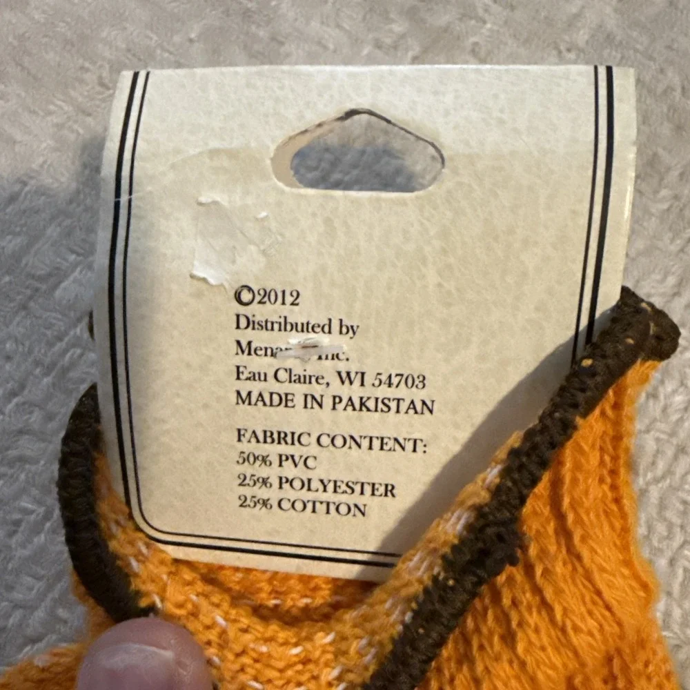 Rugged Wear String Knit PVC Grip Gloves Orange Large 660-2005 Work Safety